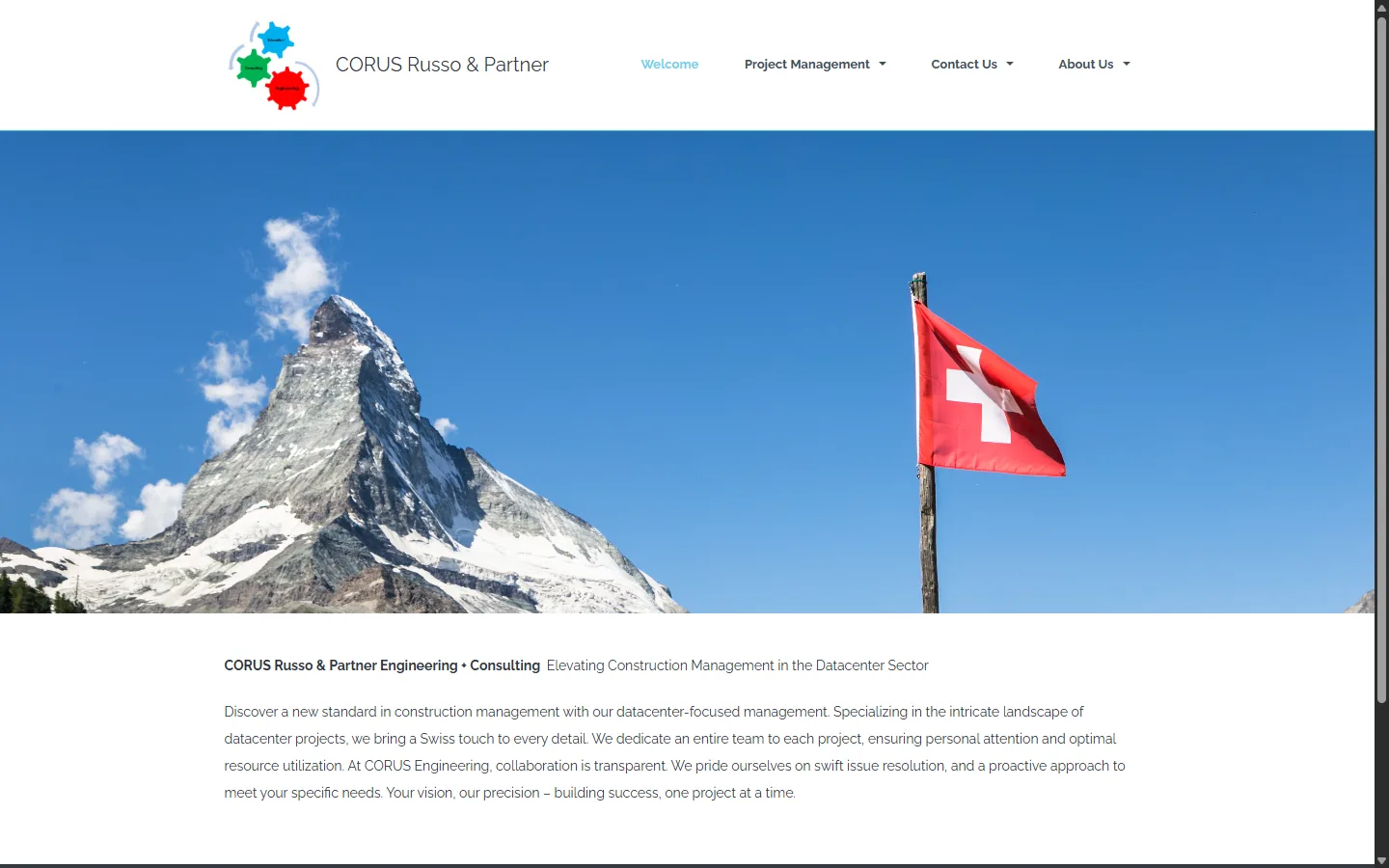 Alte Website corus-engineering.ch, Stand März 2025