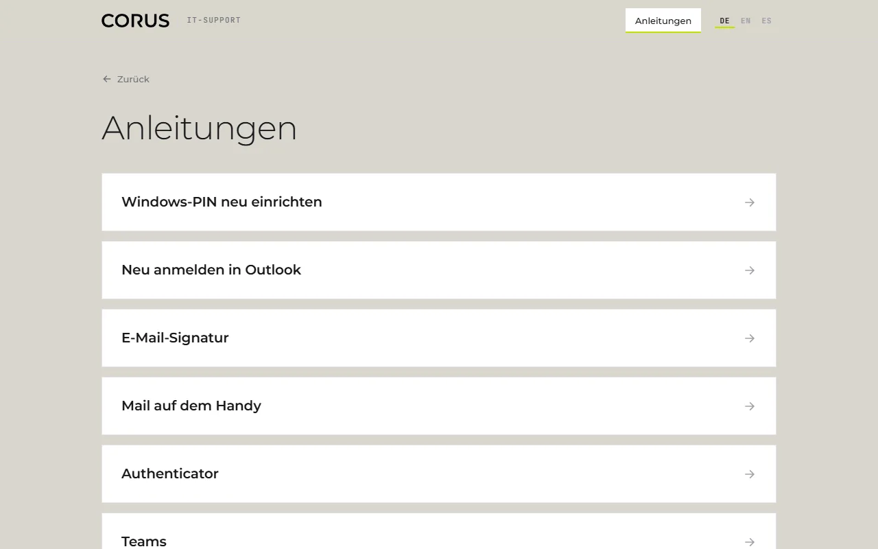 it-support.corus.ag - Anleitungen