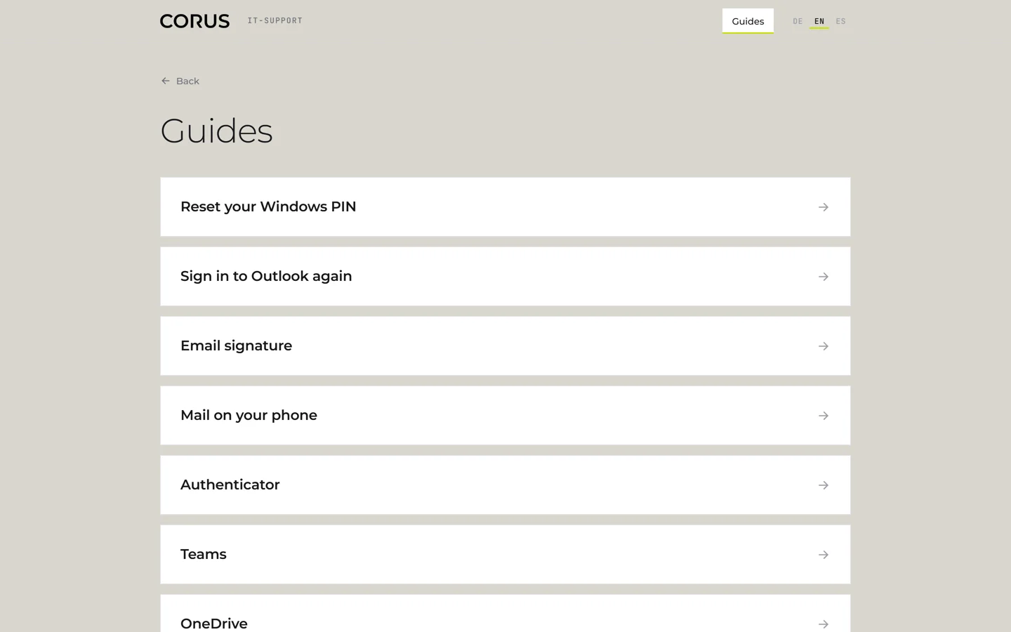 The same support site, live in three languages